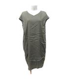 プラステ PLST ワンピース ひざ丈 フレンチスリーブ S 緑 カーキ /YI