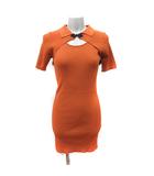 エヴリス EVRIS ニットワンピース ミニ 半袖 F レンガ /YI