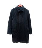 エディフィス EDIFICE ステンカラーコート ロング シングル ウール 黒 ブラック /MN