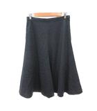 ラルフローレン RALPH LAUREN フレアスカート ミモレ ロング ウール M チャコールグレー /MS