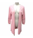 エフデ ef-de ロングカーディガン ニット 前開き レース 長袖 9 M ピンク /YK