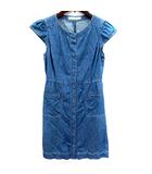 エフデ ef-de ワンピース デニム タイト ひざ丈 半袖 7 インディゴ /RT