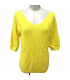 スローブ イエナ SLOBE IENA ニット カットソー Vネック 五分袖 黄色 イエロー /YK