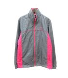 ジャケット ブルゾン 総裏地 ロゴ刺繍 裏起毛 M グレー ピンク /MN