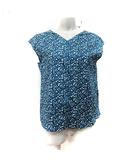 ヒューマンウーマン HUMAN WOMAN シャツ ブラウス プルオーバー フレンチスリーブ 総柄 M マルチカラー /YI