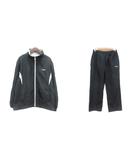 フィラ FILA セットアップ 上下 ジャケット ブルゾン 総裏地 ロゴ刺繍 裏起毛 テーパードパンツ M 黒 ブラック /MN