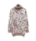 リゼクシー RESEXXY ニット セーター タートルネック 花柄 長袖 F グレージュ /MN