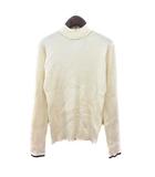 ディスコート Discoat ニット カットソー ハイネック 長袖 リブ M 白 アイボリー /MN