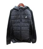 フィラ FILA 中綿ジャケット ジップアップ フード 切替 プリント 総裏地 ナイロン M 黒 ブラック /AU