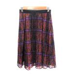 フレアスカート ミモレ ロング レース 1 S 茶 ブラウン /AU