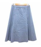 ヒューマンウーマン HUMAN WOMAN プリーツスカート ロング ウール L 青 ブルー /YK