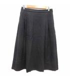 ヒューマンウーマン HUMAN WOMAN プリーツスカート ロング ウール L 黒 ブラック /YK