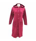 ロングカーディガン ニット フリース フード 長袖 M 紫 パープル /YK