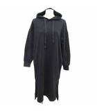 グローバルワーク GLOBAL WORK ワンピース ひざ丈 パーカー スウェット 長袖 L 黒 ブラック /YK