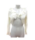 エフデ ef-de カーディガン ボレロ ニット フリル モヘヤ 9 M 白 アイボリー /MN