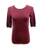 エンフォルド ENFOLD ニット カットソー Uネック 五分袖 38 ボルドーワイン /RT