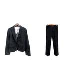 スーツセレクト SUIT SELECT スーツ セットアップ 上下 テーラードジャケット シングル 背抜き ストライプ ストレートパンツ スラックス 11AR 64 黒 ブラック /MN