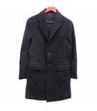 コムサイズム COMME CA ISM チェスターコート 総裏地 ウール S 黒 ブラック /YK