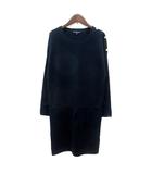 トミーヒルフィガー TOMMY HILFIGER ワンピース ニット ひざ丈 長袖 ウール M 紺 ネイビー /MN