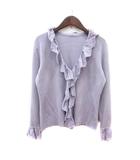 渡辺雪三郎 ユキサブロウワタナベ YUKISABURO WATANABE カーディガン ニット フリル ウール 38 M 紫 パープル /MN