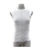 アズールバイマウジー AZUL by moussy カットソー リブ ノースリーブ 透かし編み S 白 オフホワイト /YI