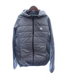 フィラ FILA 中綿ジャケット ジップアップ フード 切替 プリント 総裏地 ナイロン L グレー /AU