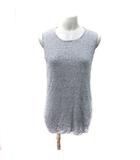 シェトワ Chez toi カットソー リブ ノースリーブ 総柄 麻混 リネン混 F グレー /YI