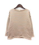 コーエン coen カットソー クルーネック ボーダー 長袖 裏ボア L ベージュ /MN