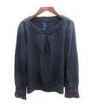 ヒューマンウーマン HUMAN WOMAN ニット カットソー ウール 長袖 M 紺 ネイビー /AU