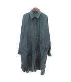 ザラ ZARA シャツワンピース ひざ丈 長袖 XS チャコールグレー /MN