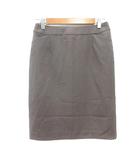 マルイ アールユー　ru タイトスカート ひざ丈 ストライプ M 茶 ブラウン /MN