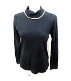 フランシュリッペ franche lippee ニット カットソー ハイネック 長袖 M 黒 ブラック /RT