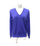 ラルフローレン RALPH LAUREN カットソー Vネック 長袖 刺繍 ウール M 紫 パープル /YI