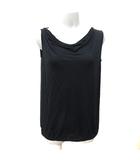 ルーニィ LOUNIE カットソー 切替 シフォン プリーツ ノースリーブ F 黒 ブラック /YI