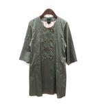 ディーフレーバー Dee Flavor スプリングコート ノーカラー 総裏地 七分袖 38 カーキ /MS