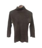 モガ MOGA ニット カットソー タートルネック 七分袖 リブ 2 M 茶 ブラウン /MN