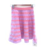 マーキュリーデュオ MERCURYDUO フレアスカート ミニ ニット ボーダー F ピンク /AU