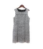 ワンピース ミニ チェック ノースリーブ 2 M 白 ホワイト 黒 ブラック /MN