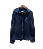 フィラ FILA パーカー ジップアップ プリント M 紺 ネイビー /MN