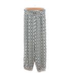 ザラ ZARA ジョガーパンツ 総柄 12-13 白 アイボリー 黒 ブラック /MN