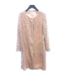 ストロベリーフィールズ STRAWBERRY-FIELDS イチエ ICHIE ノーカラーコート ロング 総レース 総裏地 ベージュ /AU