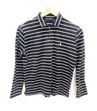 ポロゴルフ ラルフローレン POLO GOLF RALPH LAUREN ポロシャツ 長袖 ボーダー M 黒 ブラック 白 ホワイト /RT