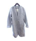 スタディオクリップ Studio Clip ボアコートノーカラー  ロング 総裏地 L グレー /AU