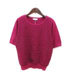 スープ SOUP ニット カットソー レース 五分袖 11 紫 パープル /MS
