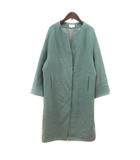 アナトリエ ANATELIER ノーカラーコート ウール 総裏地 38 緑 グリーン /MS