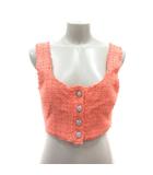 ザラ ZARA ビスチェ 格子柄 S オレンジ /MS