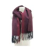 グローバルワーク GLOBAL WORK マフラー ライン フリンジ ウール カシミヤ混 赤紫 ボルドー /MN