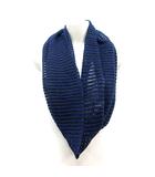 ケーティー キヨコ タカセ  K.T KIYOKO TAKASE ストール マフラー スヌード ニット ボーダー ウール 紺 ネイビー /AU