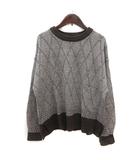 ユナイテッドアローズ A DAY IN THE LIFE UNITED ARROWS ニット セーター 総柄 長袖 F 茶 ブラウン 白 ホワイト /MS