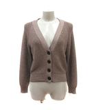 ジュエルチェンジズ Jewel Changes アローズ カーディガン ニット ラメ 長袖 茶 ブラウン 金色 ゴールドカラー /MS